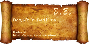 Domján Beáta névjegykártya
